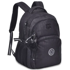 Mochila Costas REBECCA BONBON Crinkle Brilho Preto RB24527