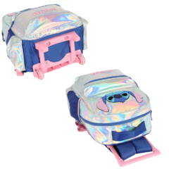Kit Mochila Rodinhas Holográfica STITCH DISNEY Luxcel na internet