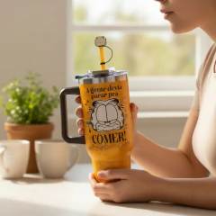 Copo Térmico Canecão Tumbler Inox 1,15L Canudo GARFIELD ZC - loja online