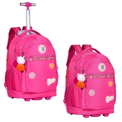 Kit Mochila de Rodinhas Oficial REBECCA BONBON RB24008 Rosa - comprar online