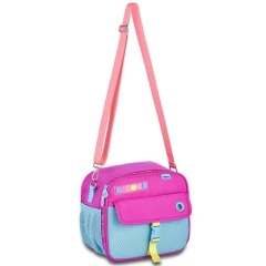 Kit Mochila de Costas em Nylon OFICIAL LULUCA LU24601 Rosa