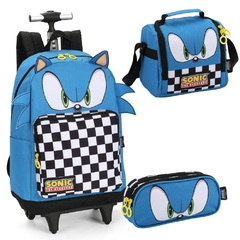 Kit Mochila Rodinhas SONIC HEDGEHOG Azul - Luxcel MC47272SO