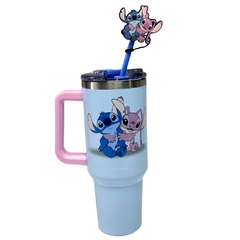 Copo Térmico Canecão Tumbler Inox 1,15L Canudo STITCH ANGEL - comprar online