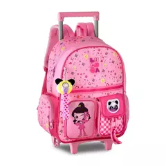 Kit Mochila de Rodinhas Lancheira Estojo LULUCA LU24614 Rosa - comprar online