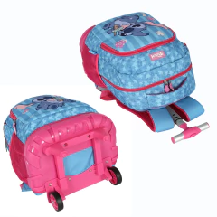 Kit Mochila de Rodinhas STITCH Luxcel MC50102SC Azul Pink - loja online