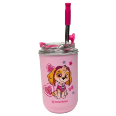 Copo Inox c/ Canudo e Tampa 300ML PATRULHA CANINA SKYE - ZC - comprar online