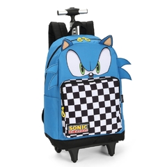 Mochila Rodinhas SONIC HEDGEHOG Azul - Luxcel MC47272SOAZ