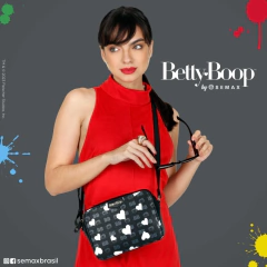 Bolsa Transversal BETTY BOOP Semax BP2901 Preto e Branco - comprar online