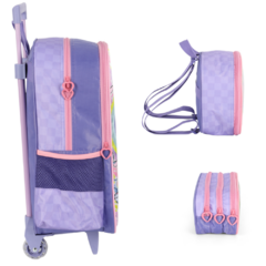 Kit Mochila de Rodinhas STITCH DISNEY Luxcel IC41542SC Lilás - Arrivata