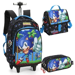 Kit Mochila Rodinhas SONIC HEDGEHOG Preto - Luxcel MC47015SO