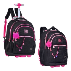 Kit Mochila de Rodinhas Oficial REBECCA BONBON RB24023 Preto - comprar online