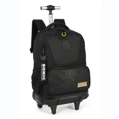 Mochila Juvenil Rodinhas SONIC Preto - Luxcel MC49842SO