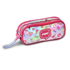 Kit Mochila de Rodinhas Holográfica HAPPY CLIO HL23087KT