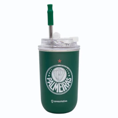 Copo Inox c/ Canudo e Tampa 300ML PALMEIRAS - Zona Criativa - comprar online