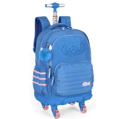 Mochila Rodinhas STITCH DISNEY Azul Luxcel MC49232SC