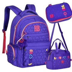 Kit Mochila de Costas em Nylon REBECCA BONBON RB24537 Roxo