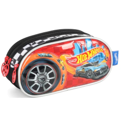 Estojo Triplo Oficial HOT WHEELS Luxcel Preto EI41505HW