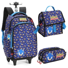 Kit Mochila Rodinhas SONIC HEDGEHOG Azul - Luxcel MC47015SO