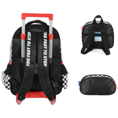 Kit Mochila Rodinhas Oficial HOT WHEELS Luxcel IC41506 Preto na internet