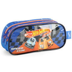 Kit Mochila de Costas e Estojo HOT WHEELS Luxcel Azul