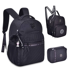 Kit Mochila de Costas em Nylon Rebecca Bonbon RB24515KTPT