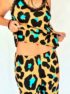 Musculosa print celeste