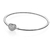 BRACELETE RIGIDO CORAÇÃO CRAVEJADO 18CM - PRATA925