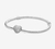 PULSEIRA CORAÇÃO CRAVEJADO 17CM - PRATA925