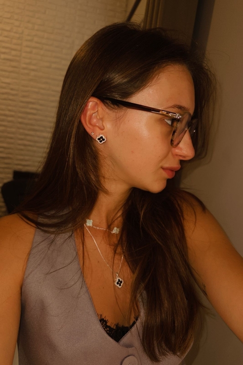 CONJUNTO COLAR E BRINCO ONIX - SEMIJOIA