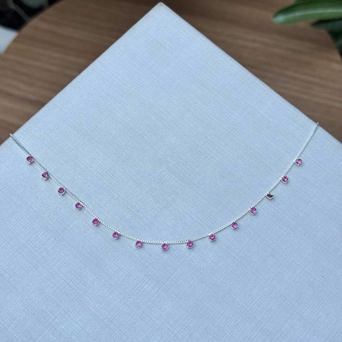 COLAR PONTOS DE LUZ PINK 45CM - SEMIJOIA