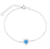 Pulseira coração cravejada azul - PRATA925