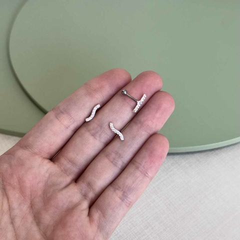 Piercing onda cravejada - PRATA925