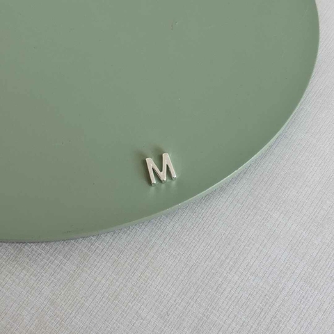 Pingente letra M lisa - PRATA925