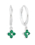Brinco Argolinha Flor verde - PRATA925