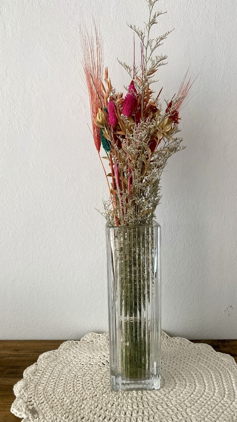 Florero vidrio diseño rectangular