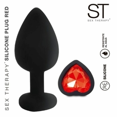 Plug Silicona Corazón Medium Rojo