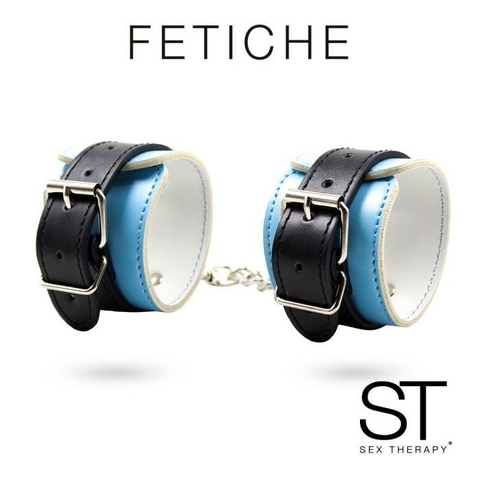 ESPOSAS HANDCUFFS CUERO CELESTE