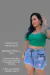 Short Jeans Feminino Pincelado com Bordado em Cristais na internet