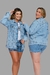 Jaqueta Jeans Feminina Bordado Manual Flores em Cristais e Chatons
