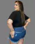 Short Jeans Feminino Com Franjas Em Bordado Manual Em Strass E Cristais - Thaty Rabello Brand