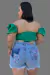 Short Jeans Feminino Pincelado com Bordado em Cristais - loja online