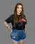 Short Jeans Feminino Com Franjas Em Bordado Manual Em Strass E Cristais - loja online