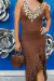 Vestido Crochê Assimétrico Com Bordado Manual Marrom - Thaty Rabello Brand