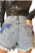 Short Jeans Feminino Pincelado com Bordado em Cristais - comprar online