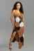 Vestido Crochê Bordado Feminino Longo Com Fenda
