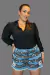 Short Jeans Feminino Com Bordado Manual Em Pedrarias na Cor Grafite