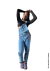 Macacão Jeans Feminino Com Bordado Manual em Strass na internet