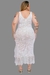 Vestido Crochê Assimétrico Com Bordado Manual Branco