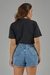 Short Jeans Feminino com Strass e Bordado Manual Prata - Thaty Rabello Brand