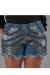 Short Jeans Feminino Plus Size Com Bordado Manual Em Cristais - Thaty Rabello Brand